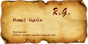 Rumpl Gyula névjegykártya